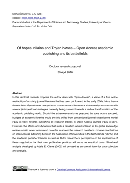 Open Access Academic Publishing and Its Battlefields