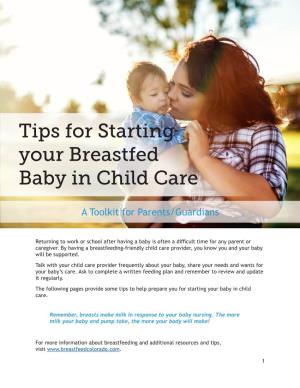 Tips for Starting Your Breastfed Baby in Child Care