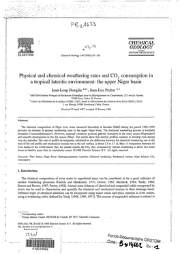 Physical and Chemical Weathering Rates and CO2 Consumption in A