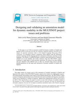 Designing and Validating an Annotation Model for Dynamic Modality in the MULTINOT Project: Issues and Problems