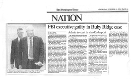 FBI Executive Guilty in Ruby Ridge Case