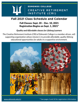 Fall 2021 Class Schedule and Calendar Fall Classes: Sept
