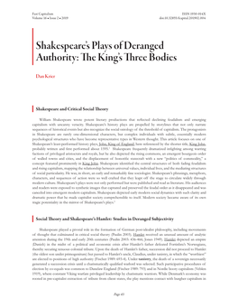 Shakespeare's Plays of Deranged Authority