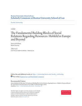 The Fundamental Building Blocks of Social Relations Regarding Resources: Hohfeld in Europe and Beyond, No