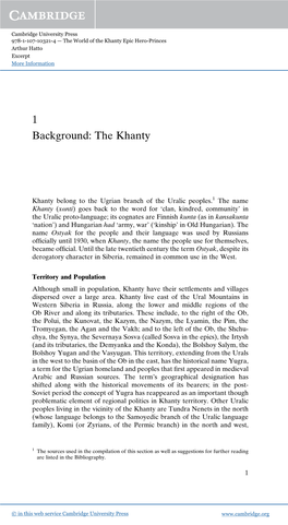 1 Background: the Khanty