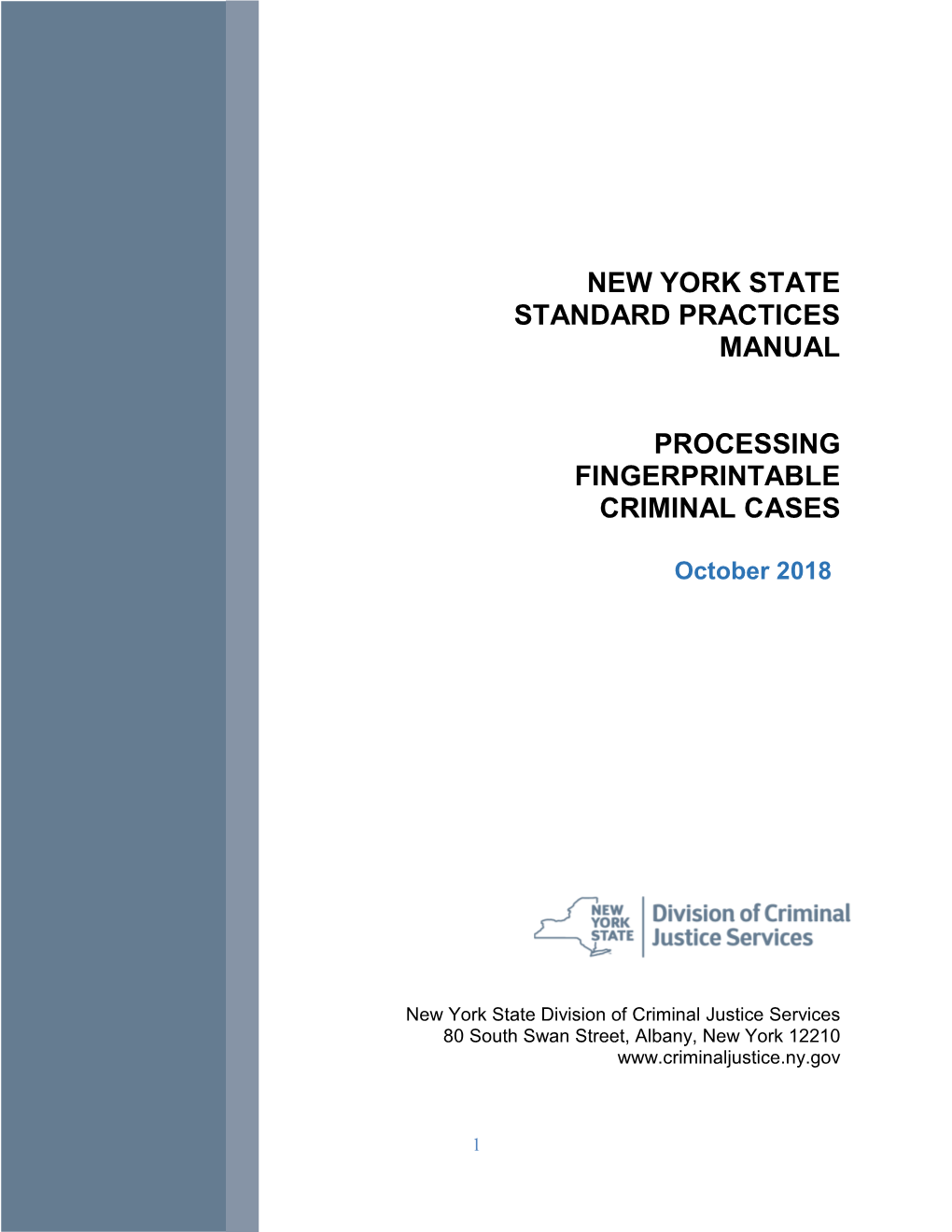 New York State Standard Practices Manual Processing Fingerprintable