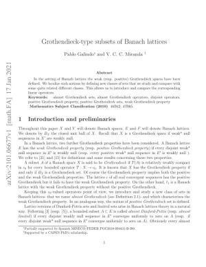 17 Jan 2021 Grothendieck-Type Subsets of Banach Lattices
