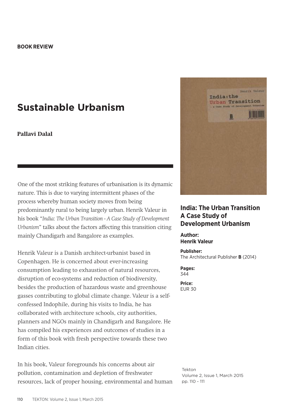 Sustainable Urbanism