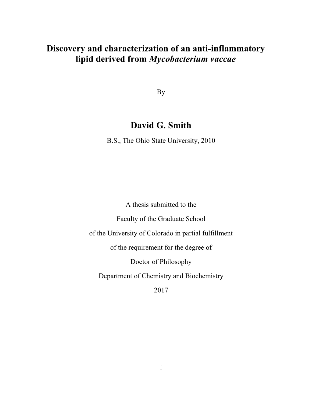 Discovery and Characterization of an Anti-Inflammatory Lipid Derived from Mycobacterium Vaccae