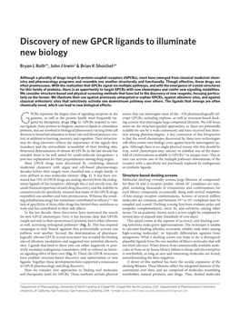 Discovery of New GPCR Ligands to Illuminate New Biology