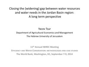 Gap Between Water Resources and Water Needs in the Jordan Basin Region: a Long Term Perspective