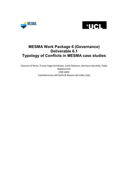 Deliverable 6.1 Typology of Conflicts in MESMA Case Studies