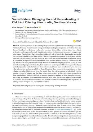 Sacred Nature. Diverging Use and Understanding of Old Sámi Offering