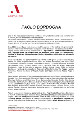 Paolo Bordogna Baritone