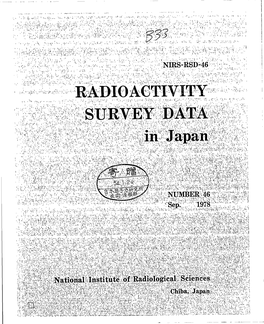 Radioactivity Survey Data in Japan Number 46 Sep. 1978 Contents Page