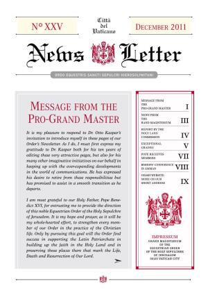 N° XXV Vaticano D 2011 News Letter