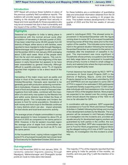 WFP Nepal Vulnerability Analysis and Mapping (VAM) Bulletin # 1