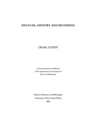 Deleuze, History and Becoming