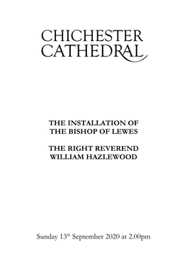 The Installation of the Bishop of Lewes the Right