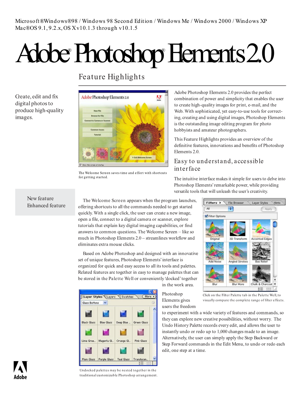Adobe® Photoshop® Elements 2.0 Feature Highlights