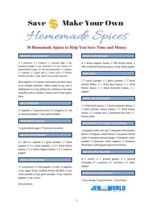 Homemade Spices to Help You Save Time and Money
