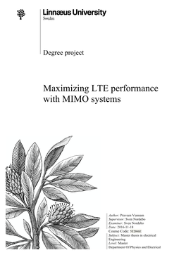 Maximizing LTE Performance with MIMO Systems