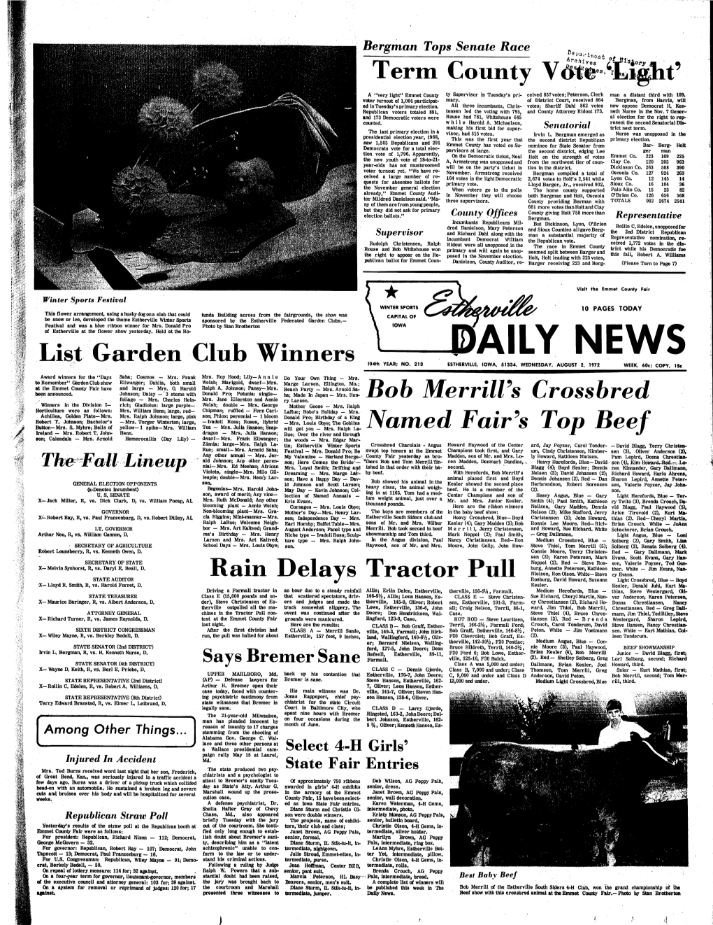 AILY NEWS List Garden Club Winners I04th YEAH; NO