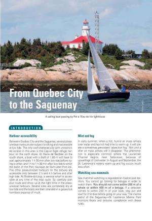 From Quebec City to the Saguenay Michel Sacco