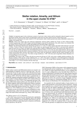 Stellar Rotation, Binarity, and Lithium in the Open Cluster IC4756