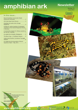 Amphibian Ark Number 19 Keeping Threatened Amphibian Species Afloat June 2012