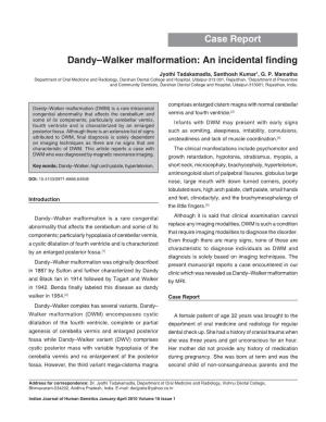 Dandy–Walker Malformation: an Incidental Finding Case Report