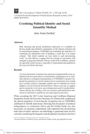 Creolising Political Identity and Social Scientific Method
