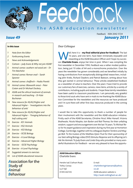 Issue 49 January 2011 Association for the Study of Animal Behaviour