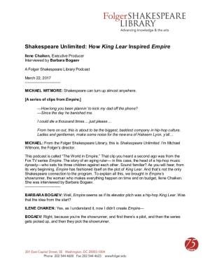 Shakespeare Unlimited: How King Lear Inspired Empire