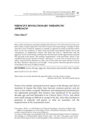 Ferenczi's Revolutionary Therapeutic Approach*
