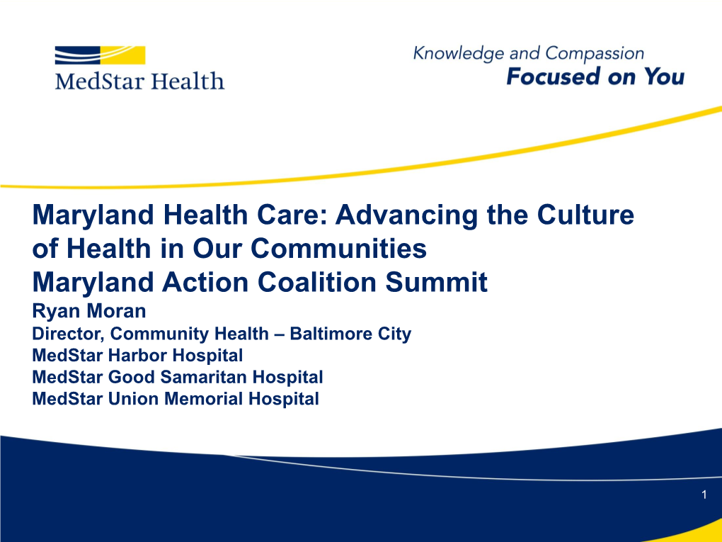 Baltimore Accountable Health Communities Program Update