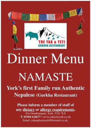 York's First Family Run Authentic Nepalese