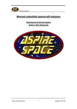 Manned Suborbital Spacecraft Missions