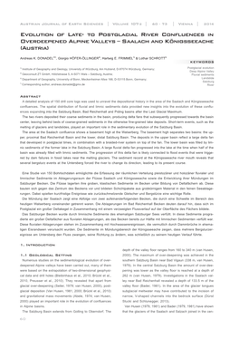 Evolution of Late- to Postglacial River Confluences in Overdeepened Alpine Valleys – Saalach and Königsseeache (Austria)