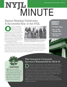 NYJL Minute September/October 2014
