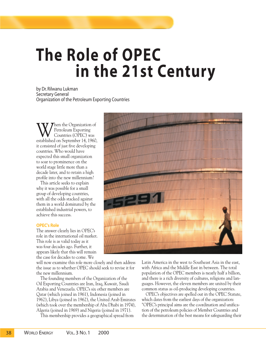 The Role of OPEC in the 21St Century