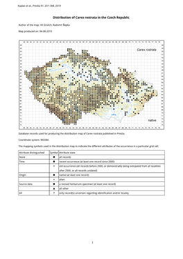 1 Distribution of Carex Rostrata in the Czech Republic