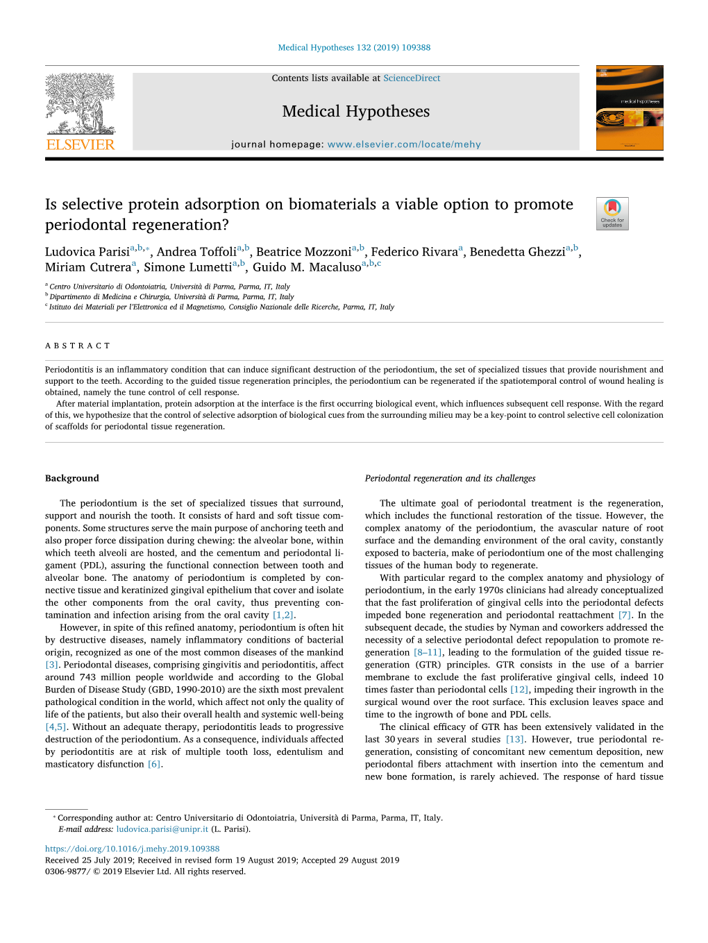 Is Selective Protein Adsorption on Biomaterials a Viable Option to Promote Periodontal Regeneration?