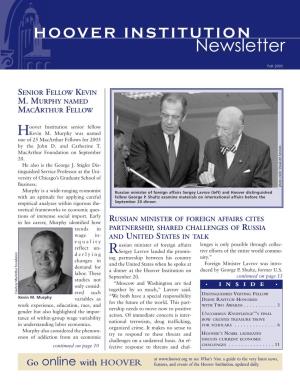 Hoover Institution Newsletter Fall 2005