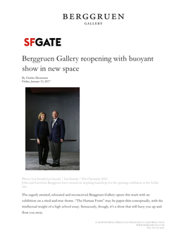 News Berggruen Gallery Reopening with Buoyant Show in New Space