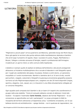 ULTIM'ora: Ad Alberona “Migliorarsi a Piccoli Passi”, I Bambini Si