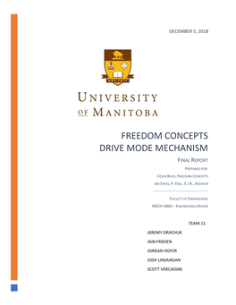 Freedom Concepts Drive Mode Mechanism Final Report