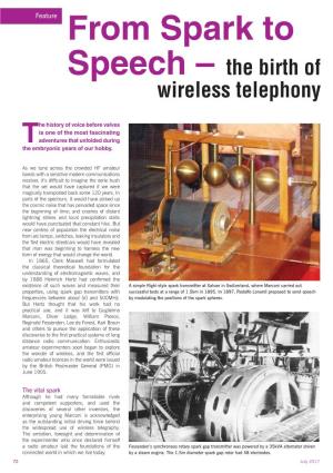 From Spark to Speech – the Birth of Wireless Telephony