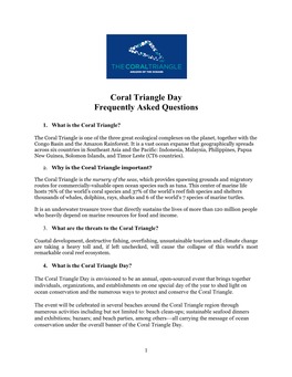 Coral Triangle Day Frequently Asked Questions