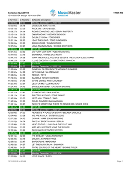 Schedule Quickprint TKRN-FM